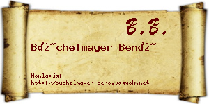 Büchelmayer Benő névjegykártya